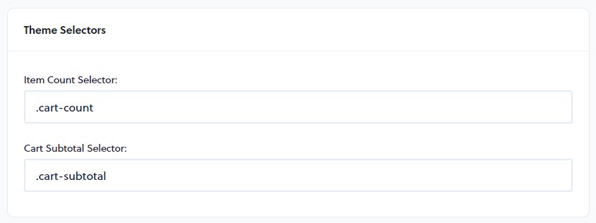 Theme Selectors for cart count and subtotal CSS selectors