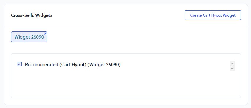 Cross-Sells Widgets configuration with widget selector
